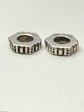 Pandora Tic Toc Spacer Charms Set of 2 Sterling Silver 925 ALE